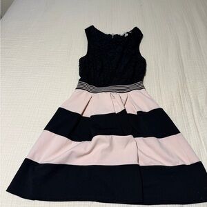 Speechless Black and Pink Striped Mini Dress